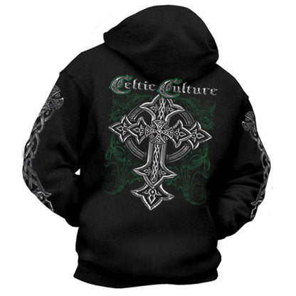 Celtic Culture Hoodie with Silver Foil