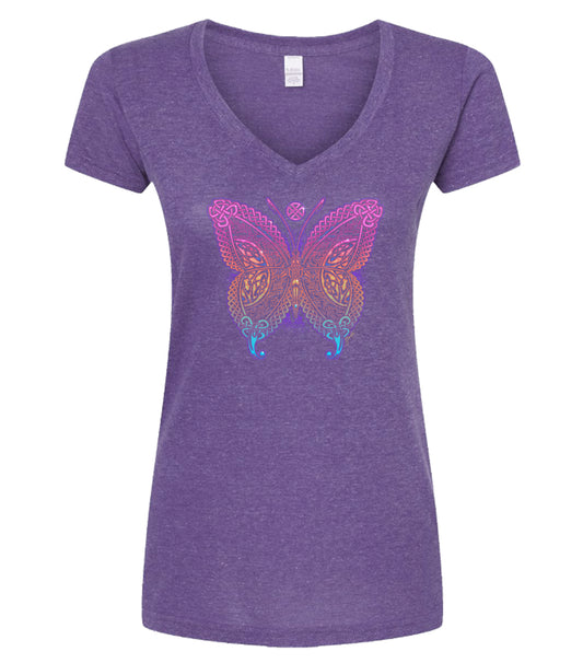 Celtic Kingdom Butterfly V-neck