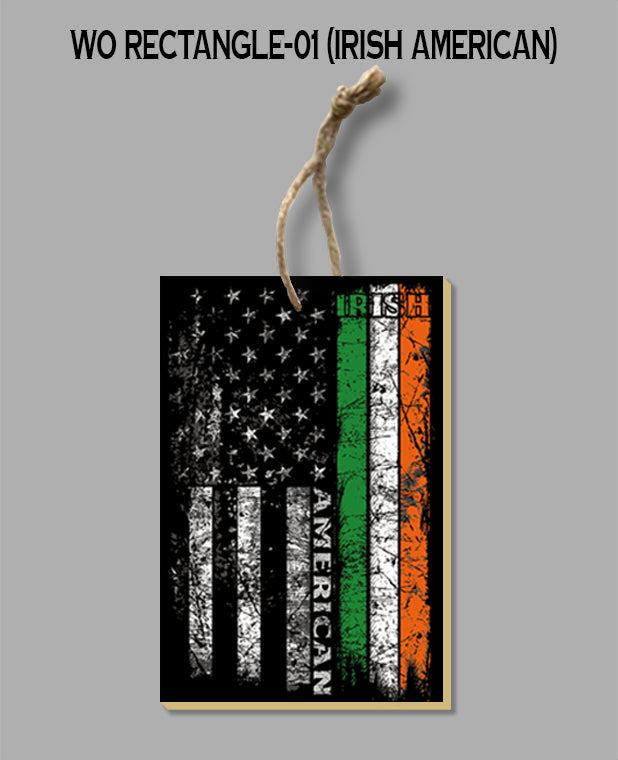Irish American Rectangle Ornament