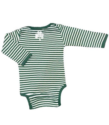 Kids Irish Shamrock Striped Onsie