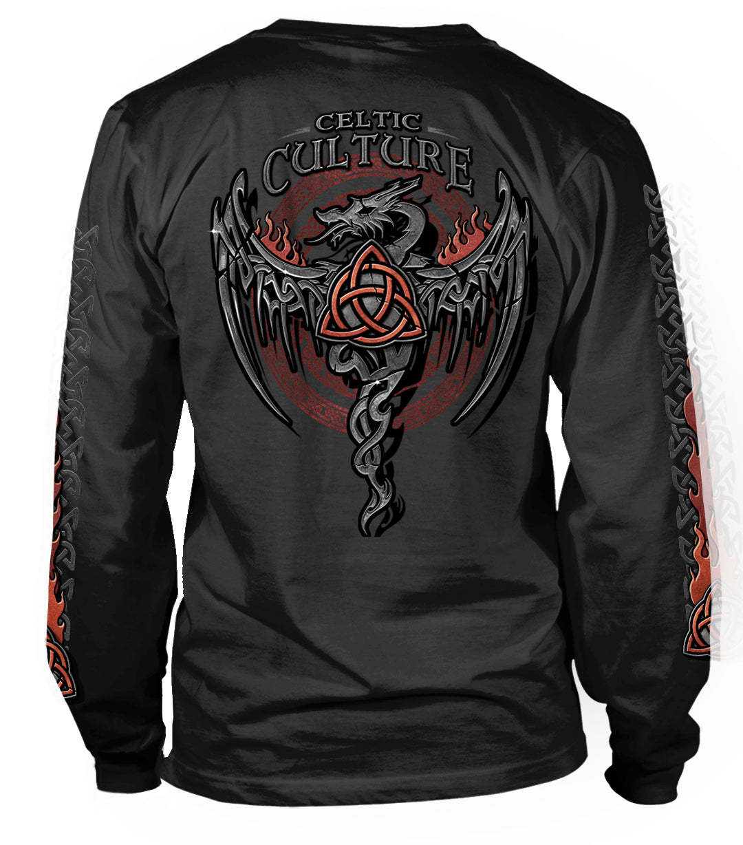 Celtic Culture Dragon with red foil Long Sleeve