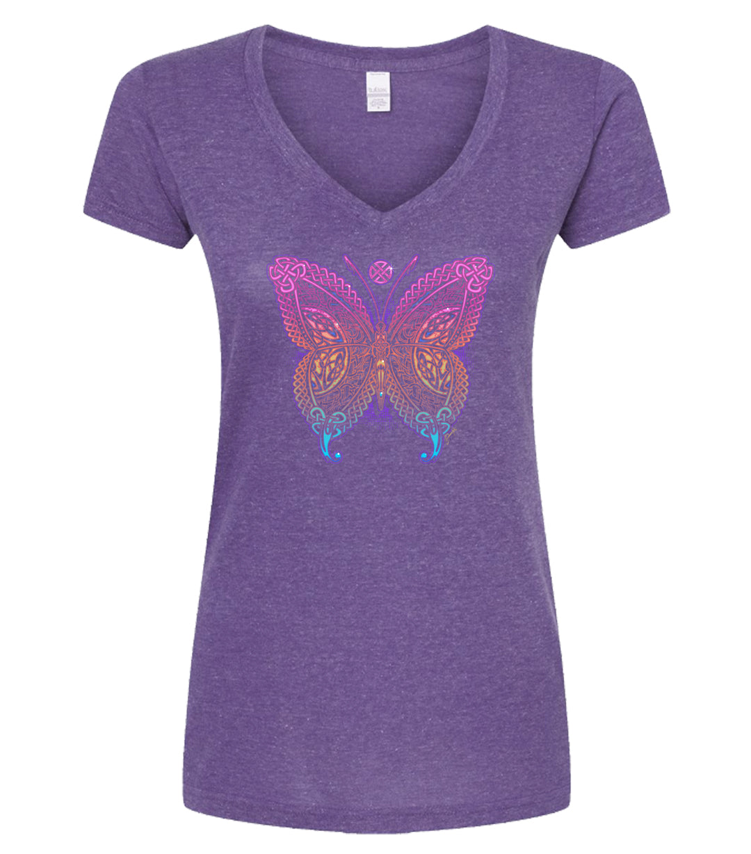 Celtic Kingdom Butterfly V-neck